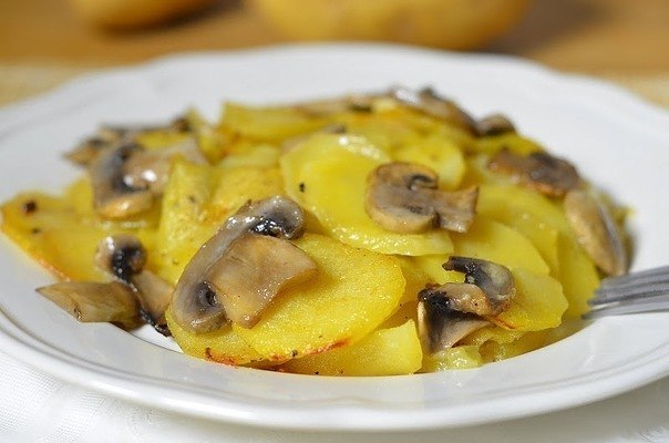 Картошка с Грибами в сливках